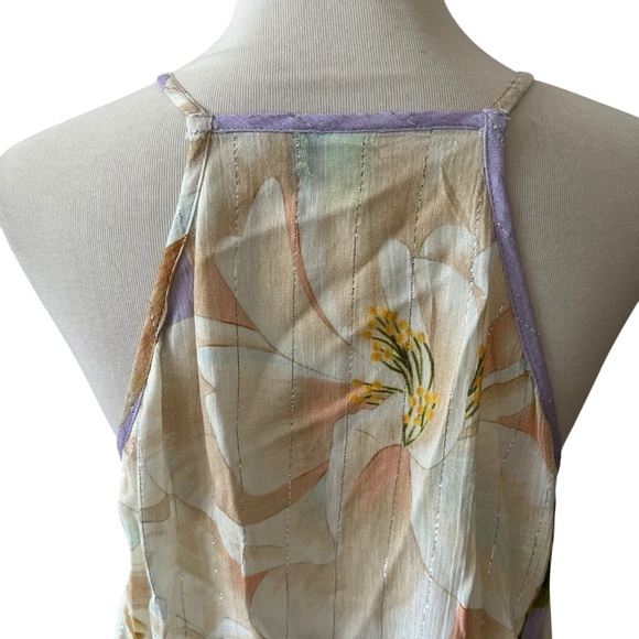 FARM RIO ANTHROPOLOGIE TOP SZ S SWING TANK FLORAL SUMMER HAWAIIAN COQUETTE GIRLY - Picture 6 of 11